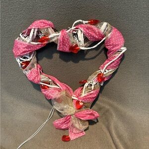 Heart-Shaped Wreath with Pink and Red Accents